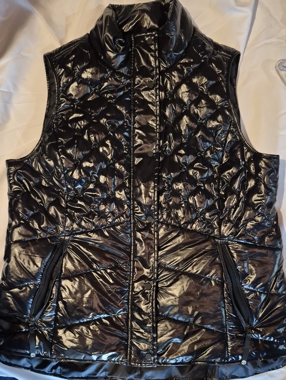 Talbots Black Quilted Glossy Puffer Vest
